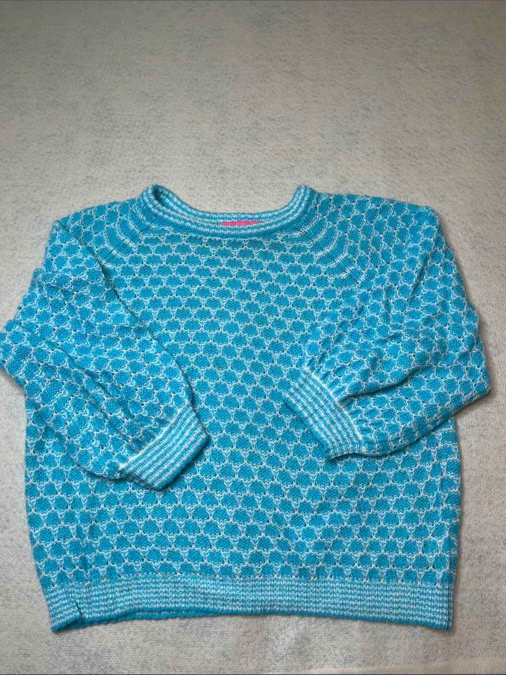 Lily Pulitzer-“Corabelle”-Blue Patterned Women's Crewneck Sweater-XL